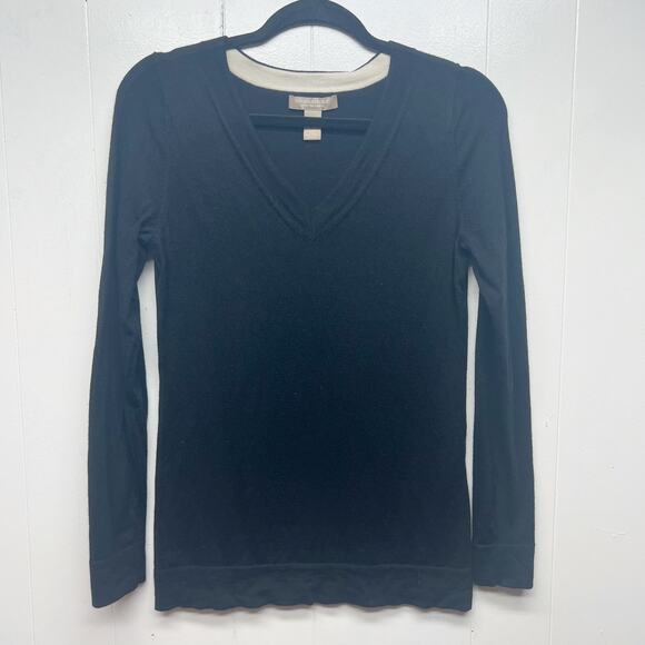 Banana Republic Merino Extra Fine Wool Blend Black Pullover Knit Sweater Small - Picture 1 of 7